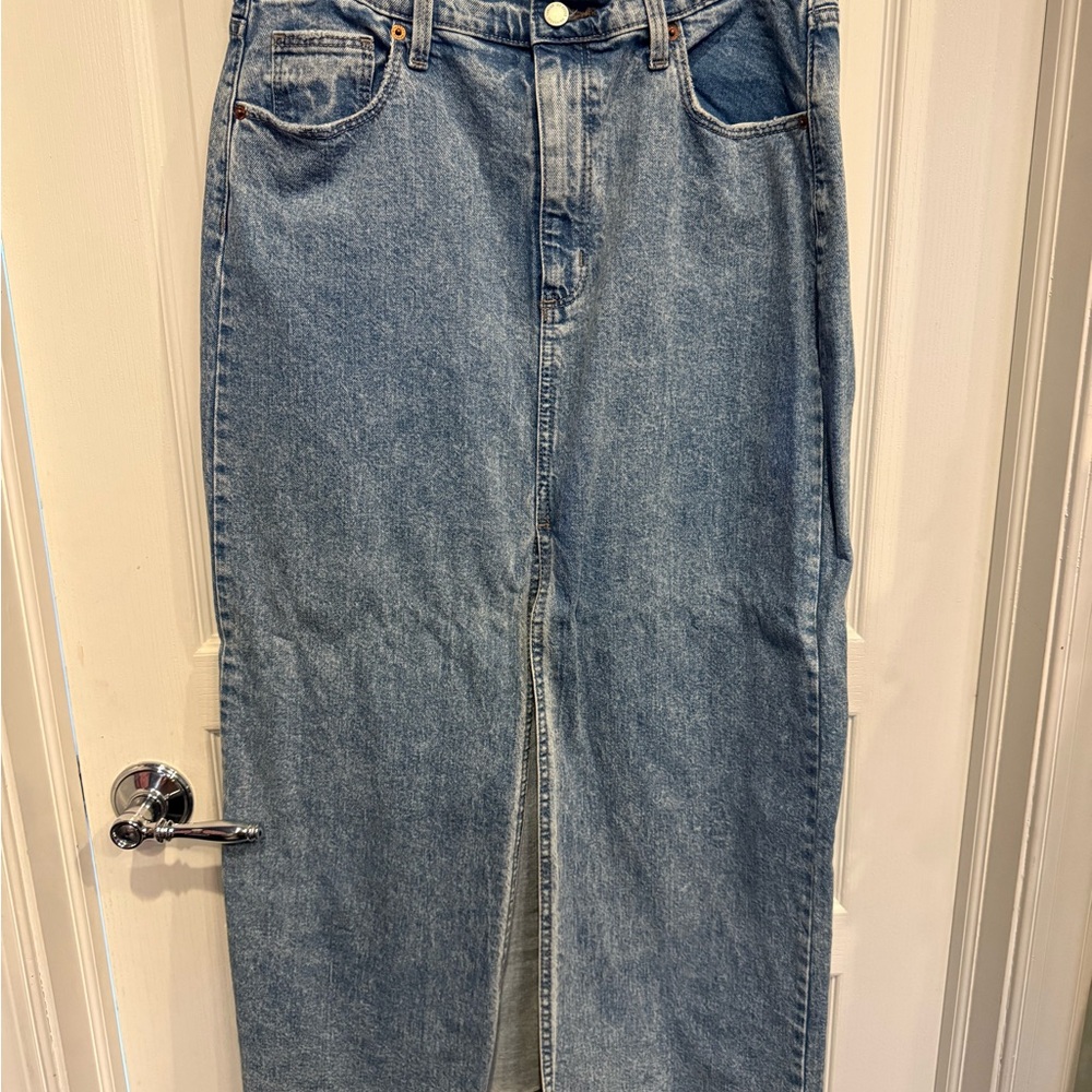 Blue Denim Skirt with slit